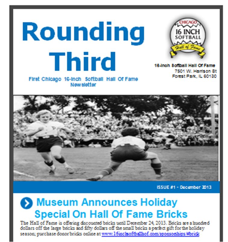 Chicago 16Inch Softball Hall of Fame Newsletter Out Now! 16
